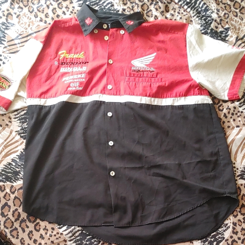 Vintage Honda Racing Shirt - Red, Black, White Sz XL